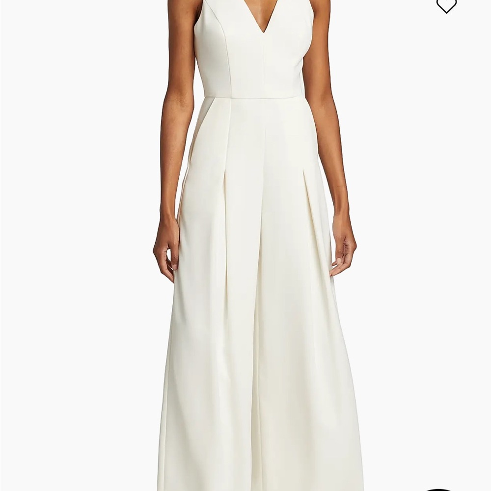 Amsale Cream Backless Jumpsuit